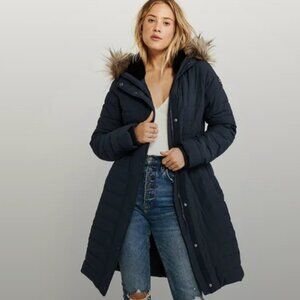 Abercrombie & Fitch Long Stretch Puffer Jacket
